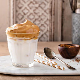 Yupik sugar sprinkled as a topping in yogurt
