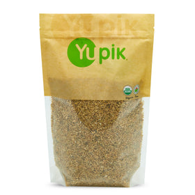 Yupik Organic Cracked Freekeh bag front, highlighting organic, non-GMO grains