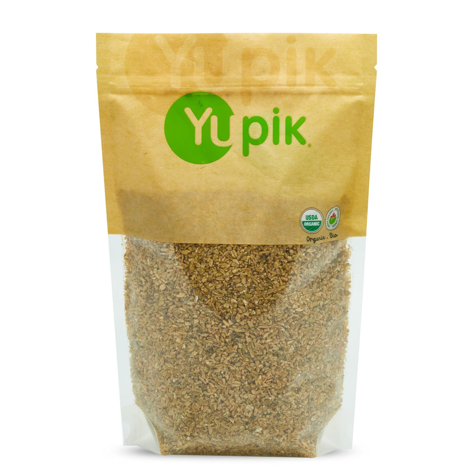 Yupik Organic Cracked Freekeh bag front, highlighting organic, non-GMO grains