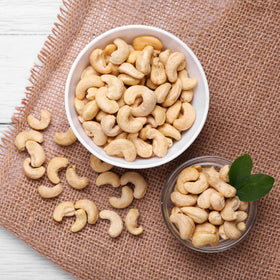 Yupik organic dry roasted cashews ingredients panel, non-GMO and vegan