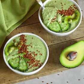 Yupik flax seeds as yogurt topping, adding crunch and fiber.