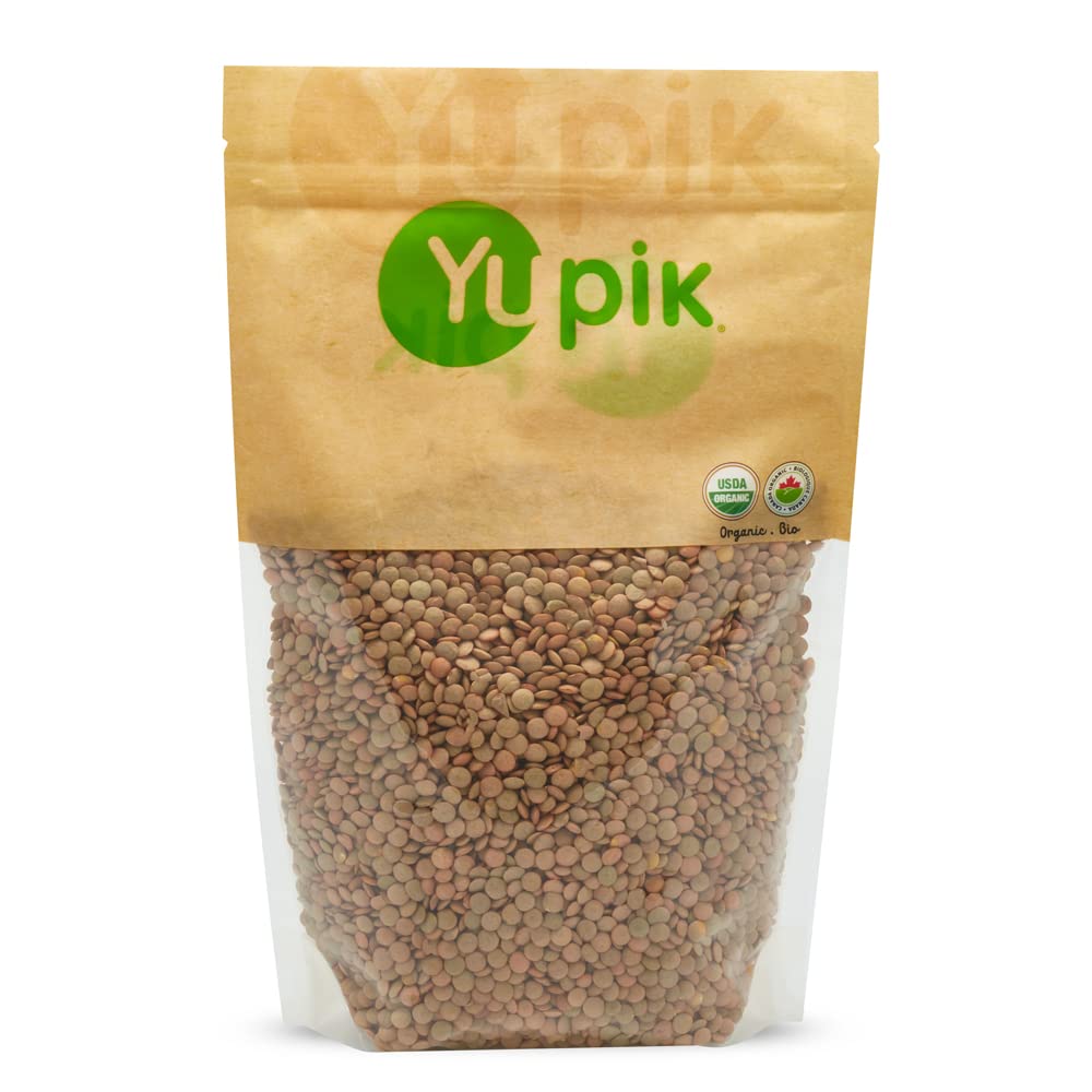 Yupik Organic Green Lentils pack shot, versatile staple for soups and salads