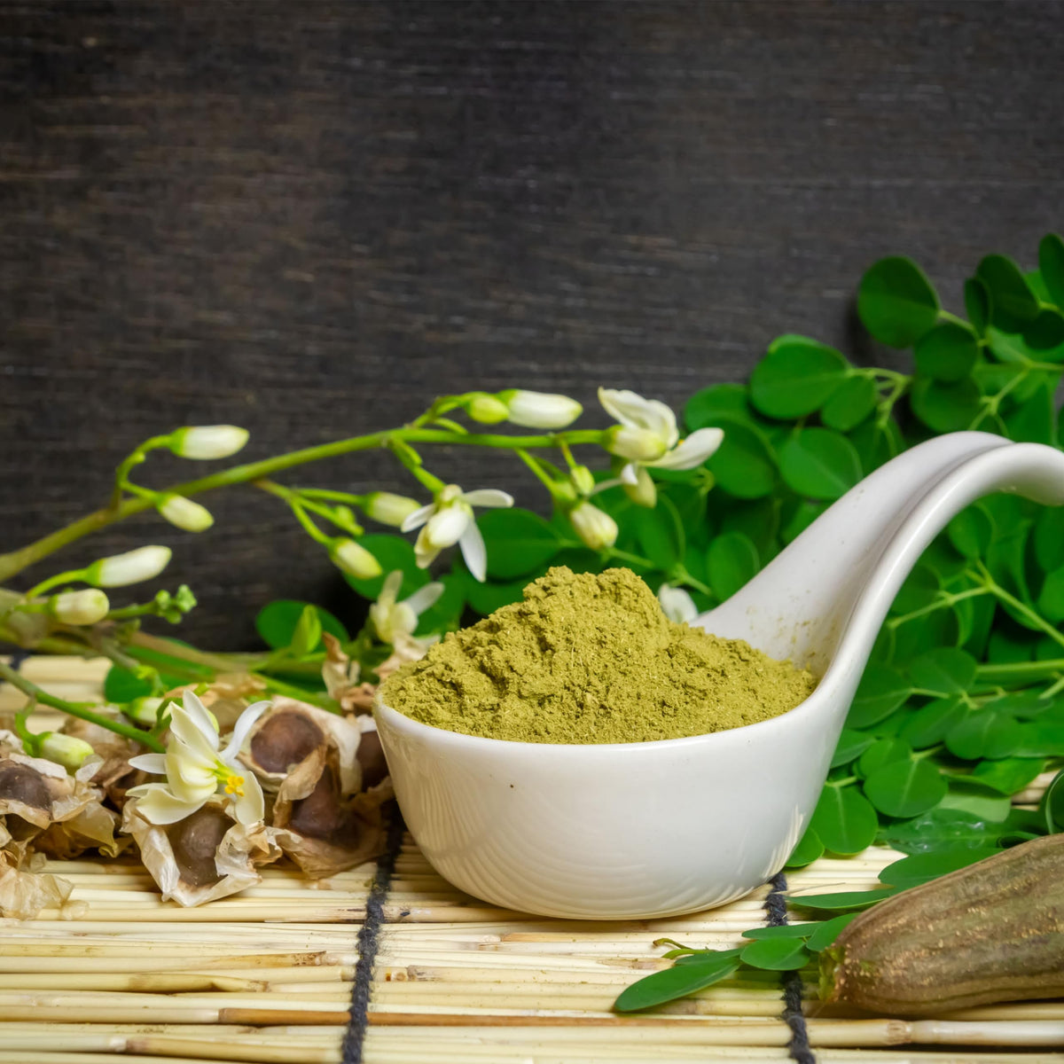 Yupik Organic Moringa leaf powder used in baking for color and depth