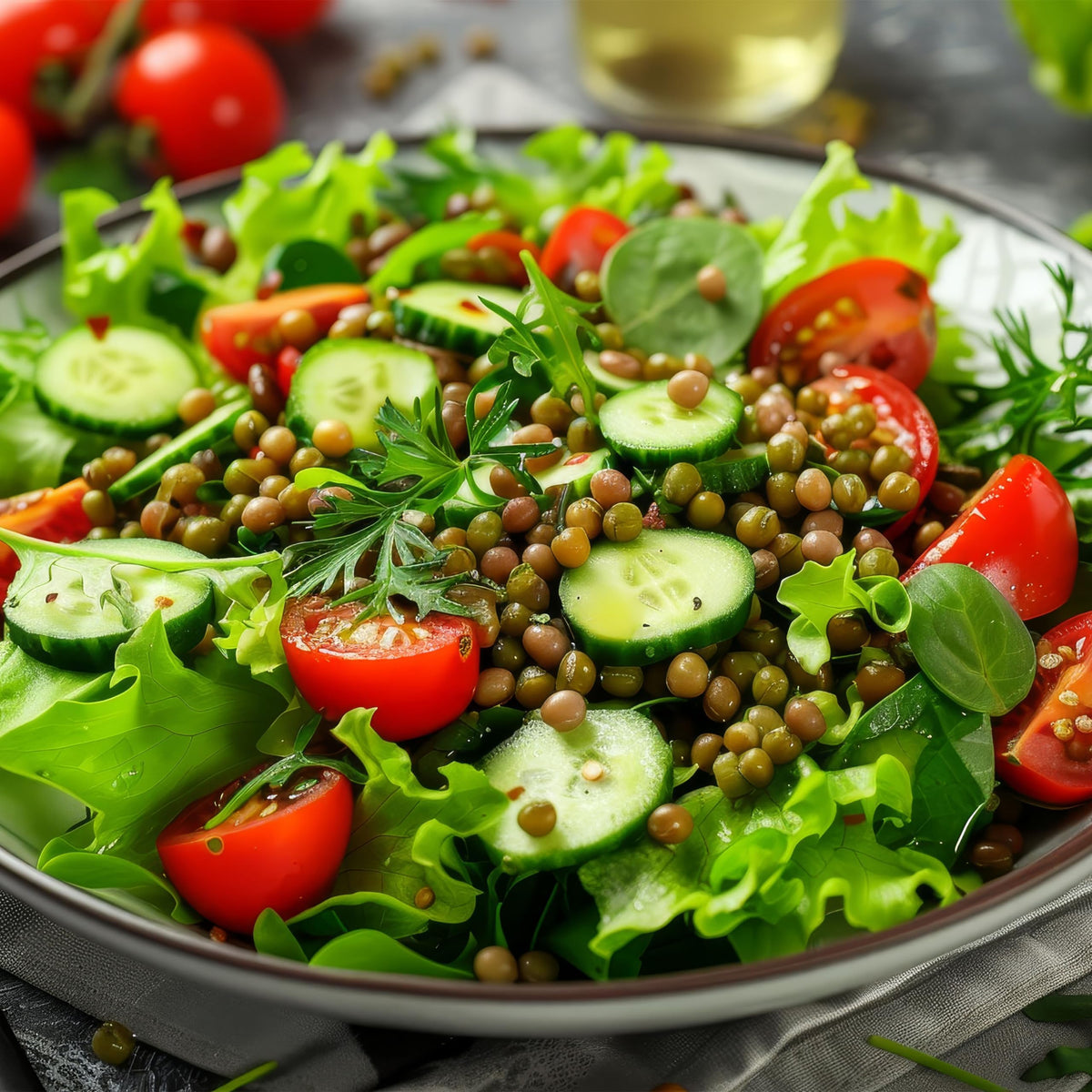 Yupik Organic mung beans added to bowls for protein.