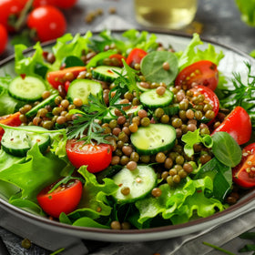 Yupik Organic mung beans added to bowls for protein.