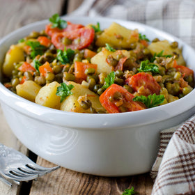 Yupik Organic mung beans simmering into hearty soups and stews.