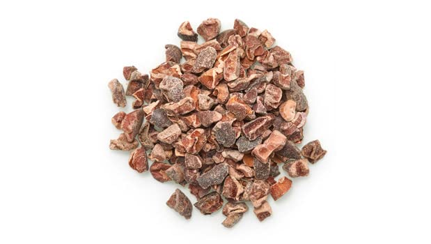 Yupik Organic Raw Cacao Nibs closeup—rich texture perfect for toppings.