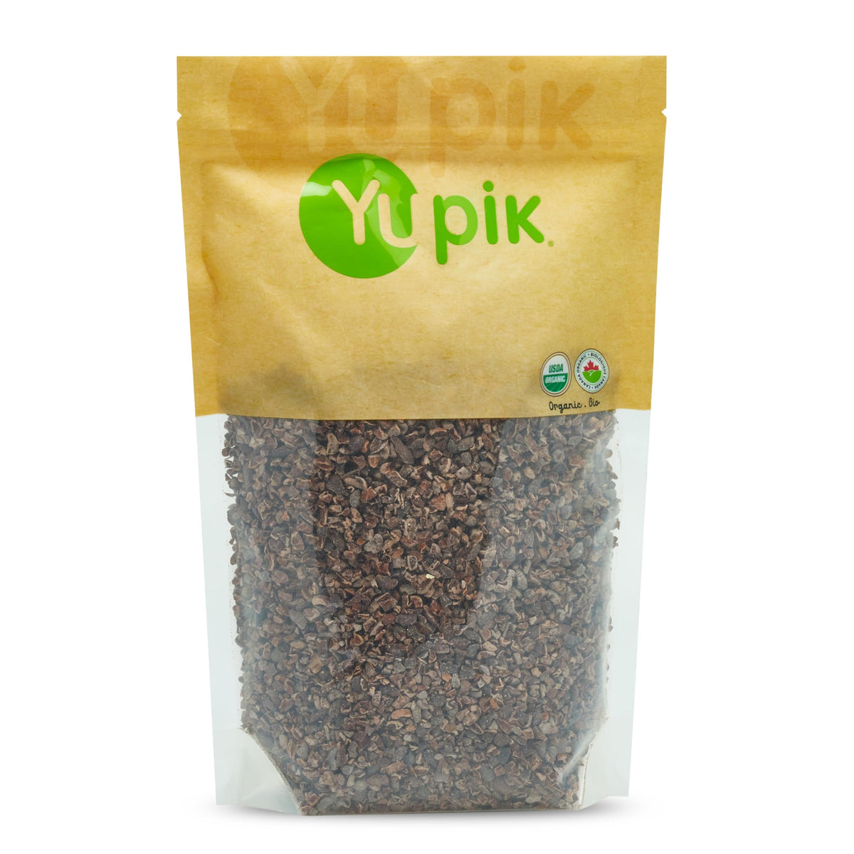 Yupik Organic Raw Cacao Nibs pack—premium crunch for snacking and baking.