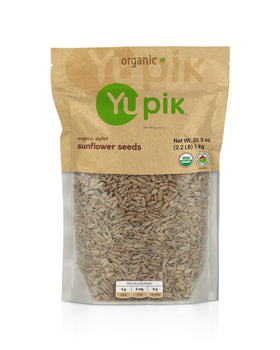 Yupik Organic Sunflower Seeds No Shell shelled kernels ideal for snacking with fiber