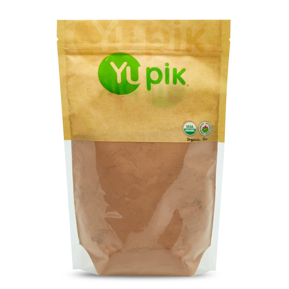 Yupik Organic Unsweetened Cocoa Powder packaging ideal for baking and beverages.