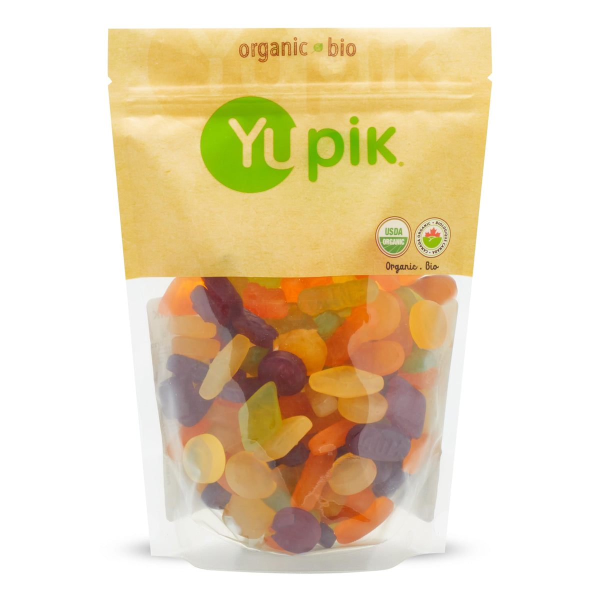 Yupik Organic Veggie Wine Gums pack front highlighting vegan and gluten-free attributes