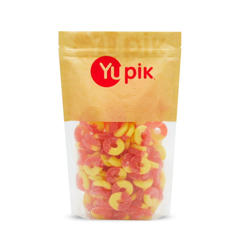 Yupik Peach Rings 2lb bag ready for sharing at parties and holidays