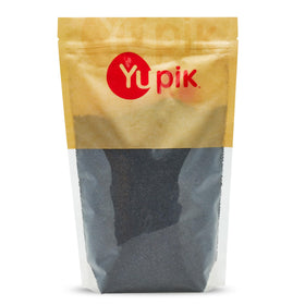 Yupik raw black sesame seeds in bulk bag ready for cooking and baking