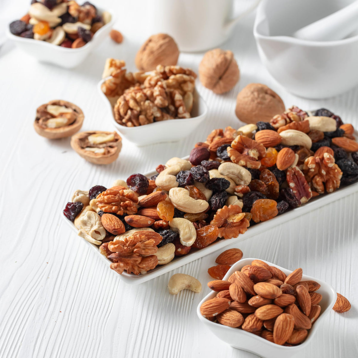 Yupik Raw Mix Nuts close-up texture, perfect for snacking without added salt or oil.