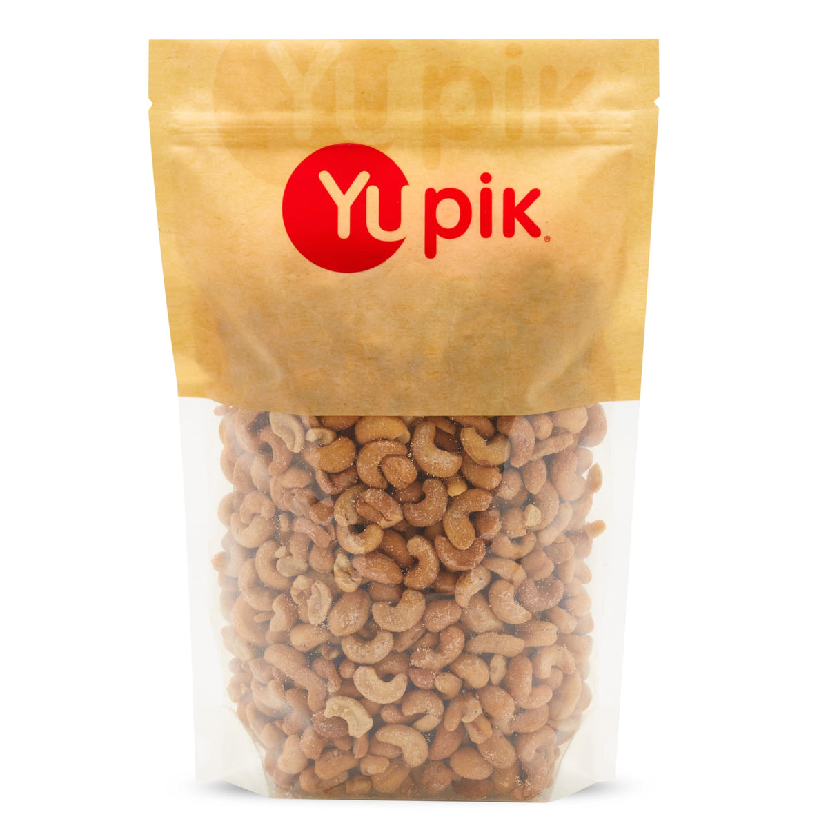 Yupik roasted salted cashews 2.2 lb pack close-up, savory crunch for snacking.