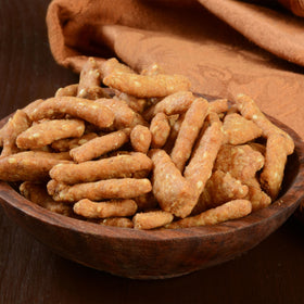 Yupik Salted Sesame Sticks on kitchen counter for quick munchies.