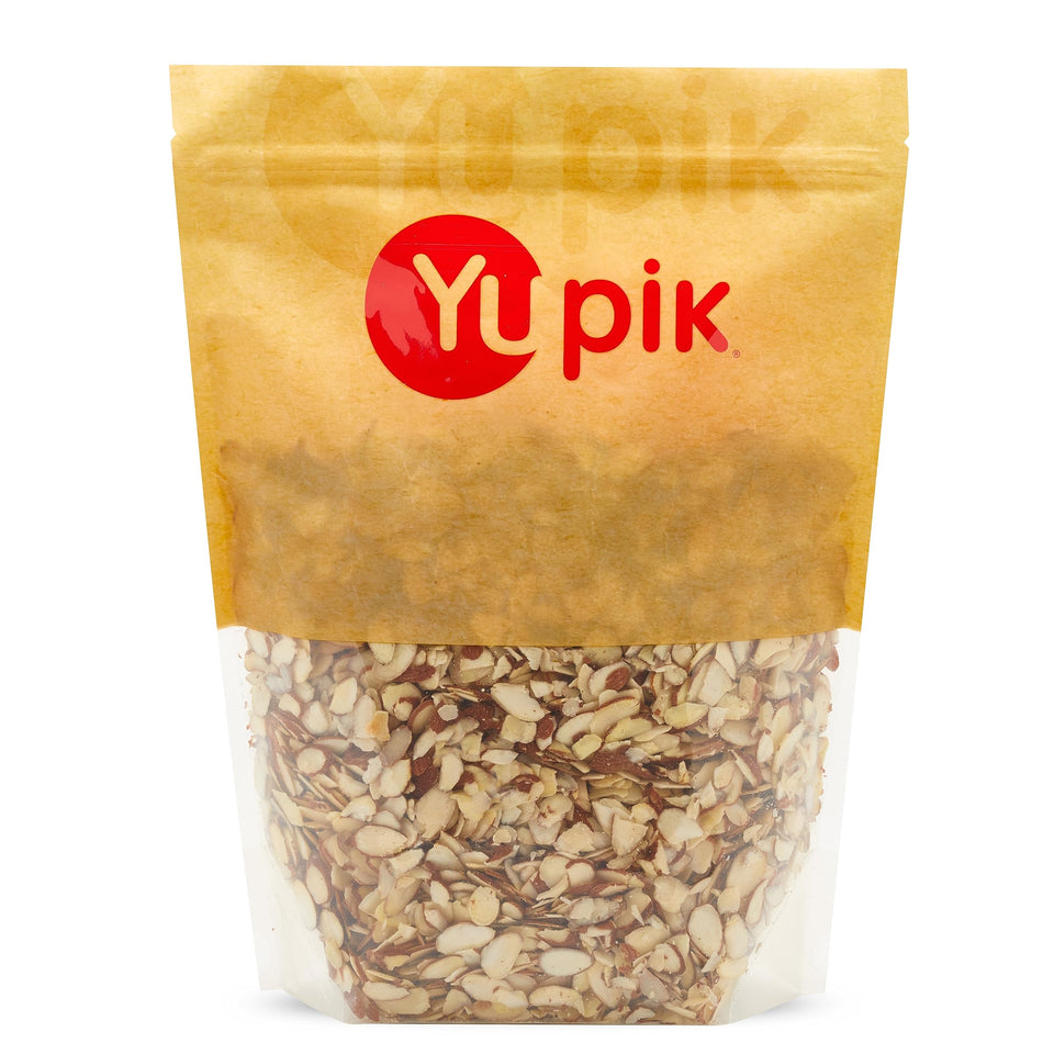 Yupik sliced California almonds with skins in a bowl, ideal for toppings