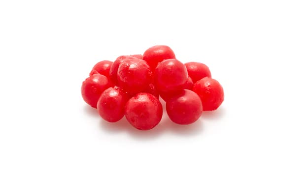 Close-up of chewy texture and bold cherry flavor in Yupik Candies.
