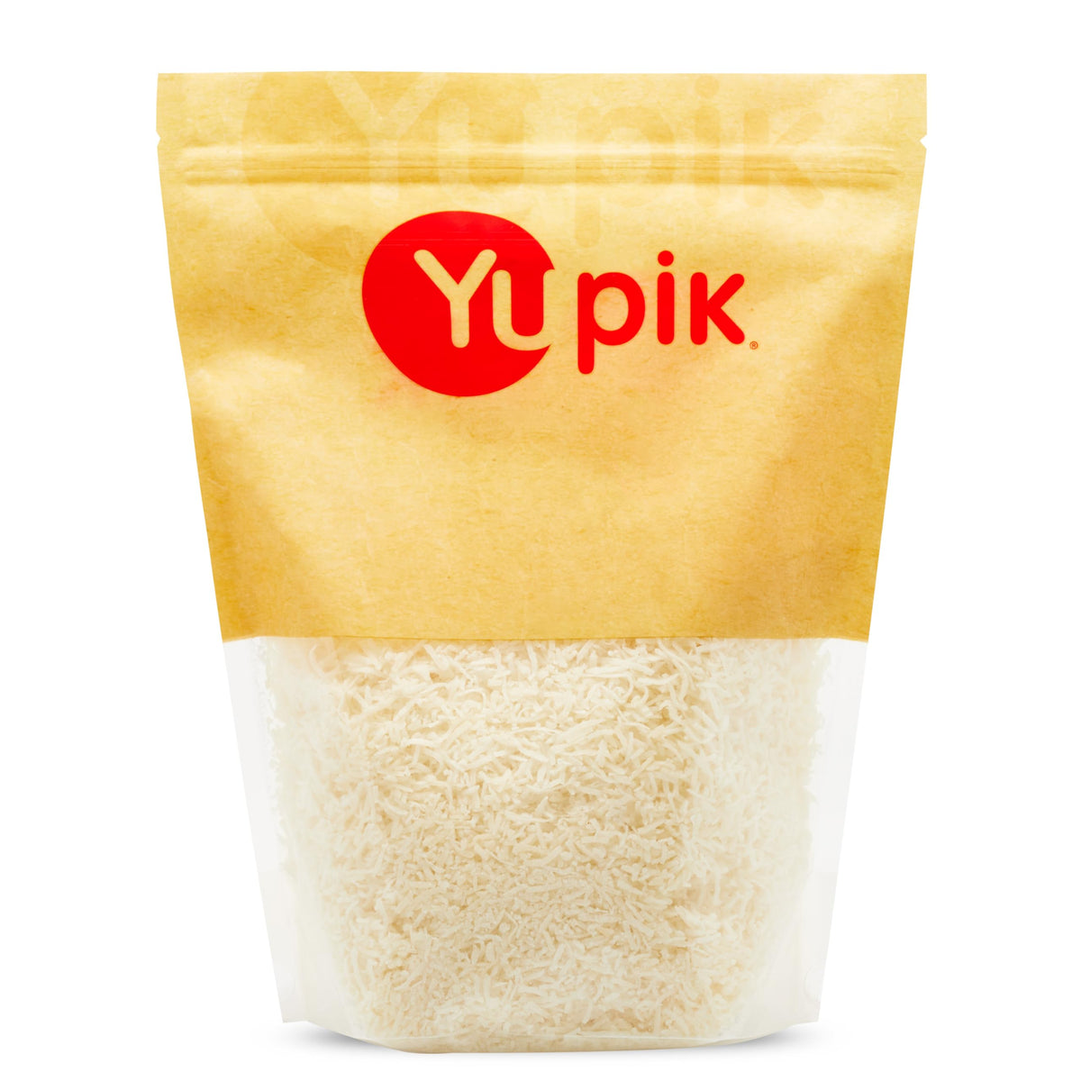Yupik sweetened shredded coconut coarse flakes in a 2.2 lb pack for baking.