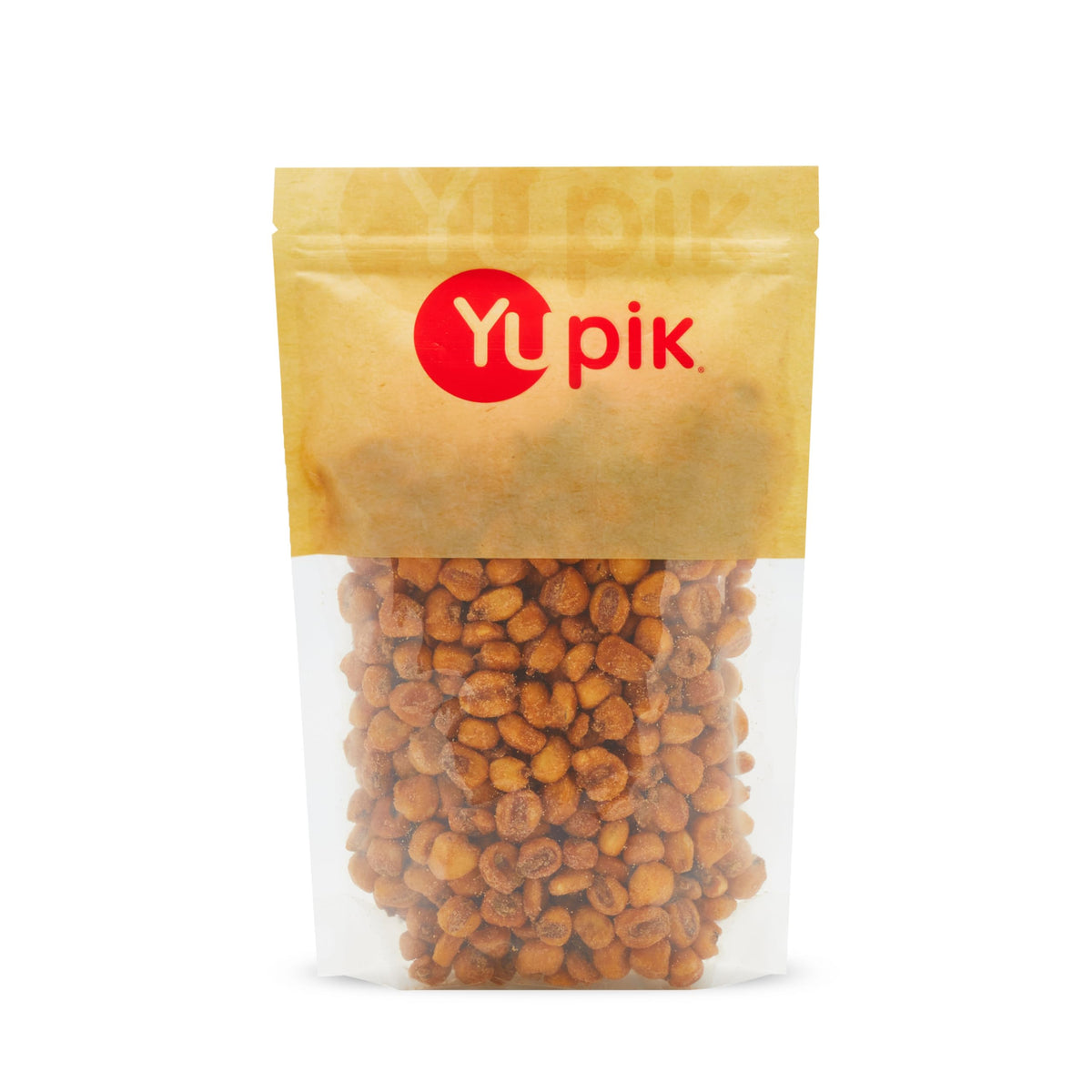 Yupik Toasted Corn Nuts salted packshot, gluten-free and vegan snack option for celebrations.