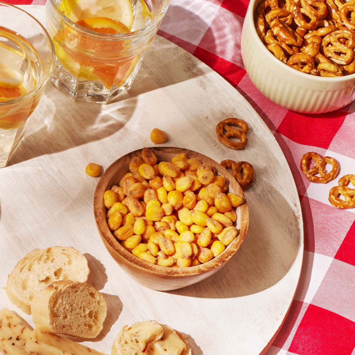 Yupik Toasted Corn Nuts salted salad topping closeup, adds texture and flavor.