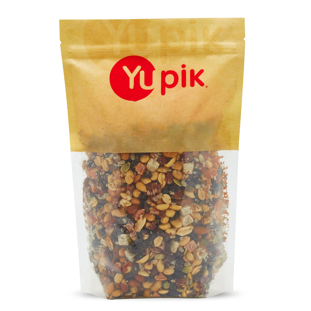 Yupik Trail Mix ingredients closeup showing nuts, dried fruit and seeds for a flavorful snack.