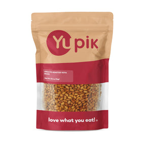 Yupik unsalted roasted soya beans in bag, protein-rich snack