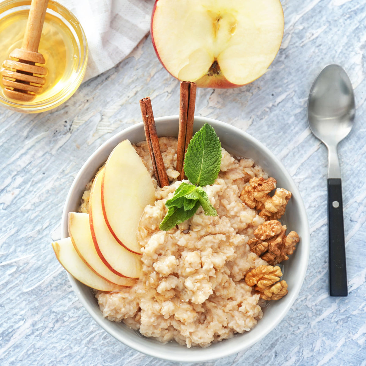 Oats with Yupik walnuts sprinkled on top for a hearty breakfast