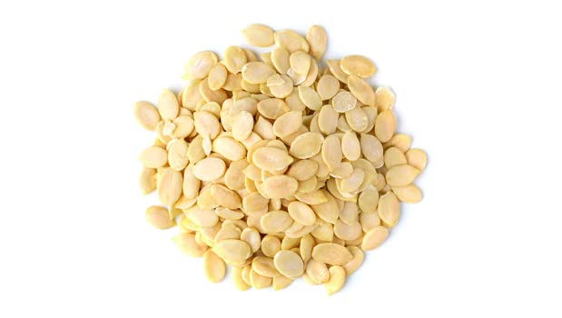 Yupik Watermelon Kernels close-up texture, raw and shelled for baking