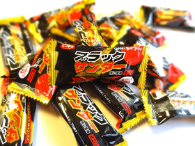 Yuraku Black Thunder mini bars bag open reveals bite-sized indulgence.