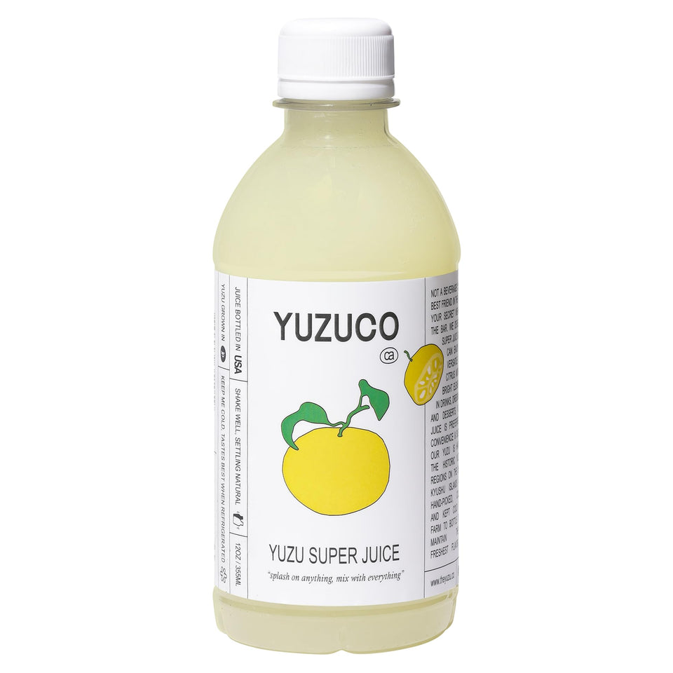YUZUCO Yuzu Super Juice bottle front, ready for bright cocktails