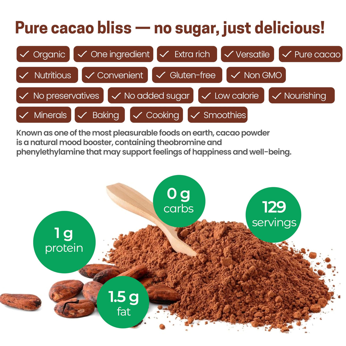 Z Natural Foods Cacao Powder in batter for rich desserts.