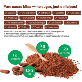 Z Natural Foods Cacao Powder in batter for rich desserts.