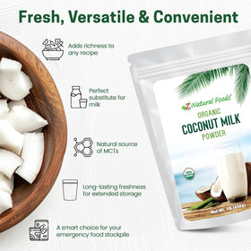 Z Natural Foods Coconut Milk Powder added to coffee for a creamy dairy-free creamer