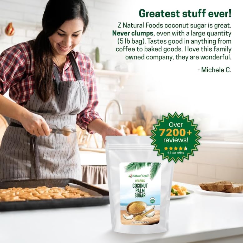 Z Natural Foods coconut sugar dessert topping adds depth to treats.