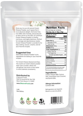 Z Natural Foods cream cheese powder scoop enables fast, portion-controlled rehydration