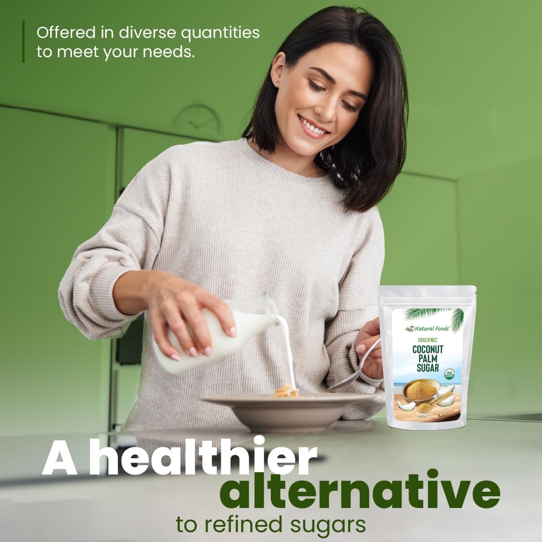 Z Natural Foods erythritol crystals offering clean sweetness without bitter aftertaste.