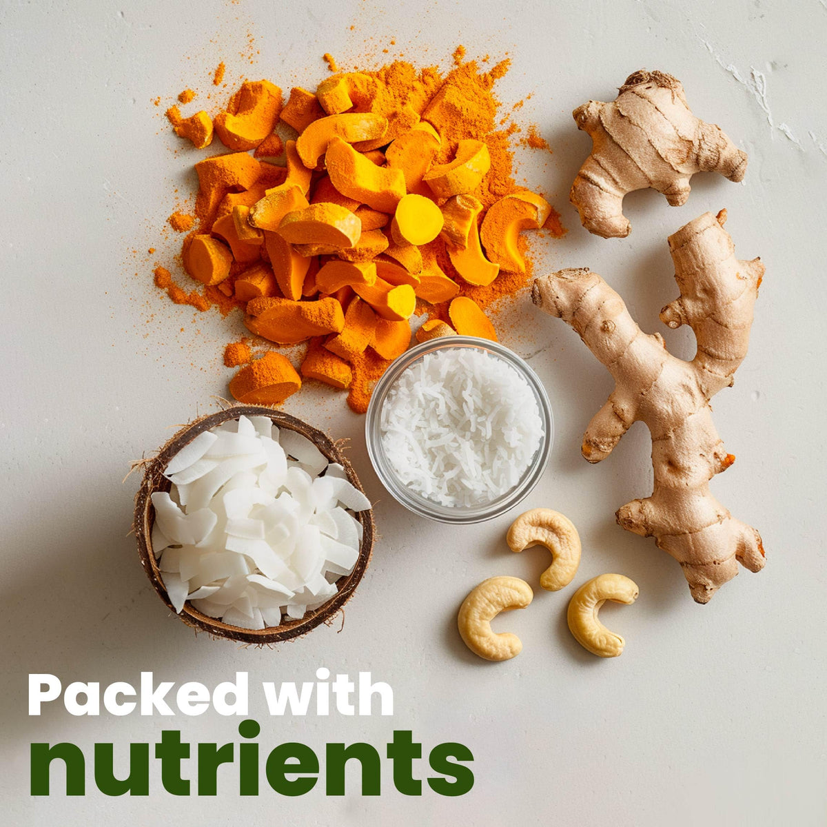 Z Natural Foods Golden Milk Powder ingredients lineup featuring turmeric and pepper