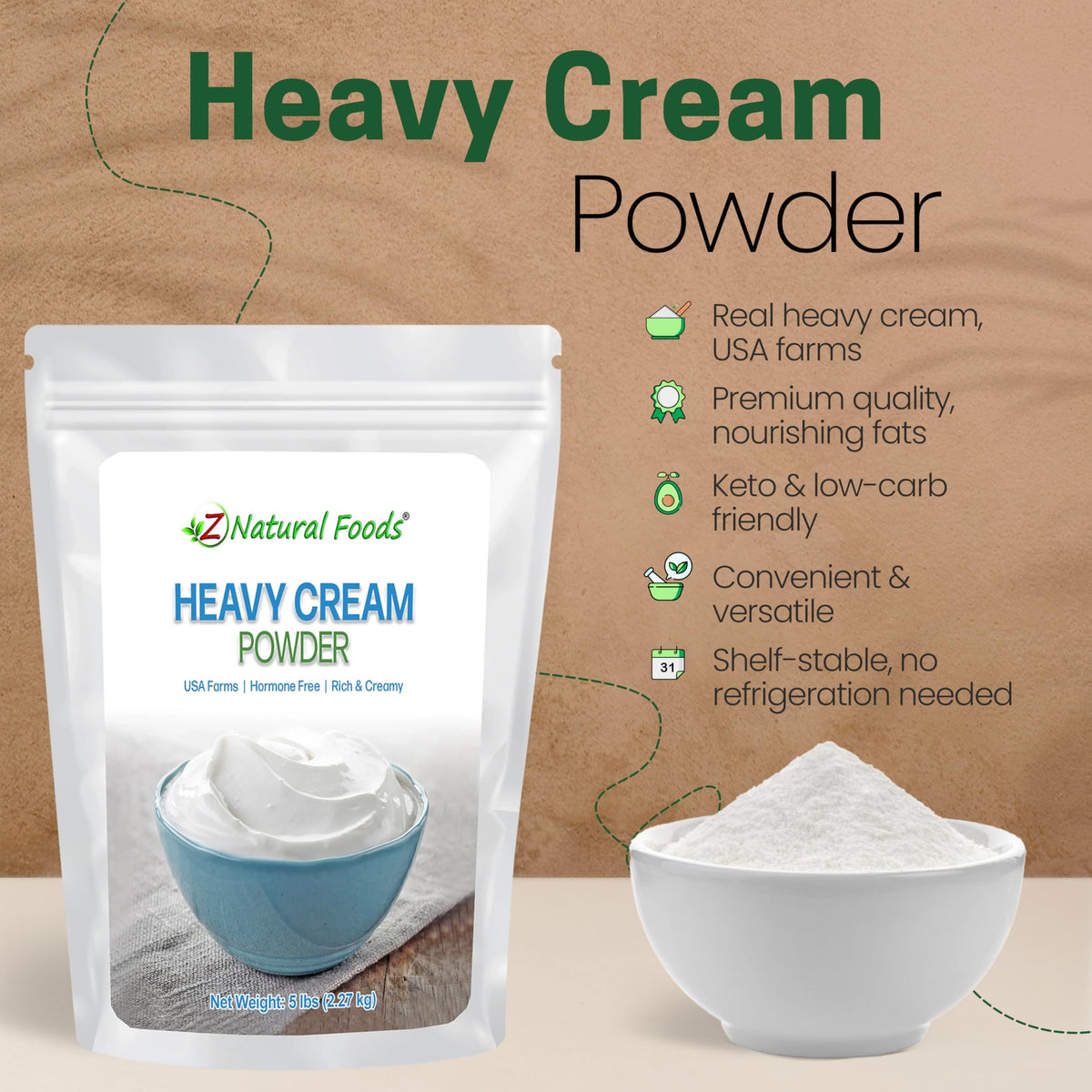 Z Natural Foods cream powder added to coffee for barista-level richness
