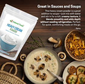 Z Natural Foods heavy cream powder stays pantry-friendly