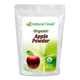 Z Natural Foods Organic Apple Powder bag on pantry shelf, ready for recipes