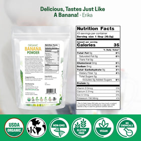 Z Natural Foods Organic Banana Powder scoop for easy portioning in smoothies.