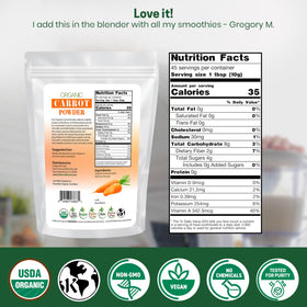 Z Natural Foods Organic Carrot Powder fine texture blending into batter