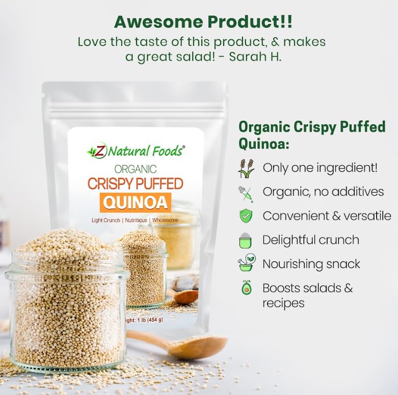 Z Natural Foods Organic Quinoa Crispies with yogurt parfait for a protein and fiber boost.