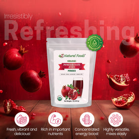 Z Natural Foods Pomegranate Powder dissolving in water demonstrates quick, versatile mixing.
