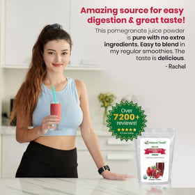 Z Natural Foods Pomegranate Powder packaging showcases organic, non-GMO credentials.
