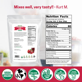 Z Natural Foods Pomegranate Powder with scoop ensures precise daily portions.