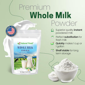 Z Natural Foods powdered milk for coffee adds creamy texture and flavor.