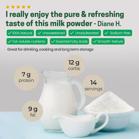 Z Natural Foods baking-ready whole milk powder adds rich moisture to desserts