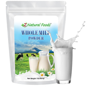 Z Natural Foods premium whole milk powder bottle for quick dairy in recipes